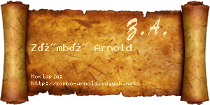 Zámbó Arnold névjegykártya